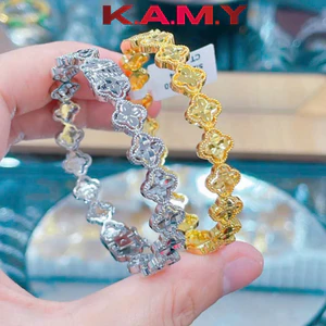 Vòng tay nữ cỏ 4 lá may mắnmạ vàng cao cấp, kiểu dáng sang trọng, dễ phối đồ