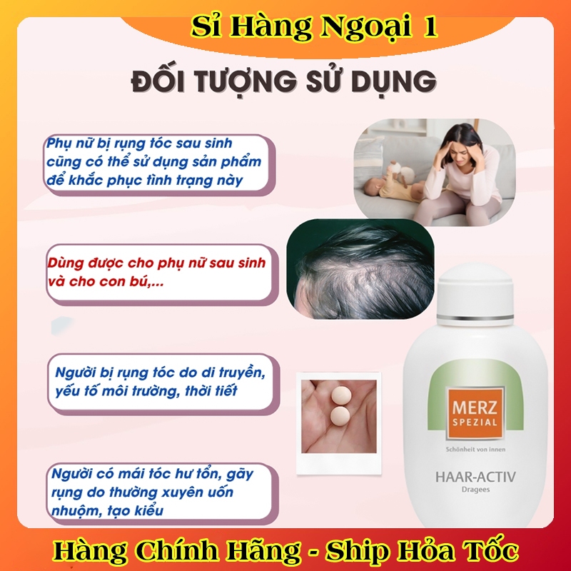 Viên uống hỗ trợ mọc tóc Merz Spezial Đức lọ 120v -Nội địa Đức Đủ Bill