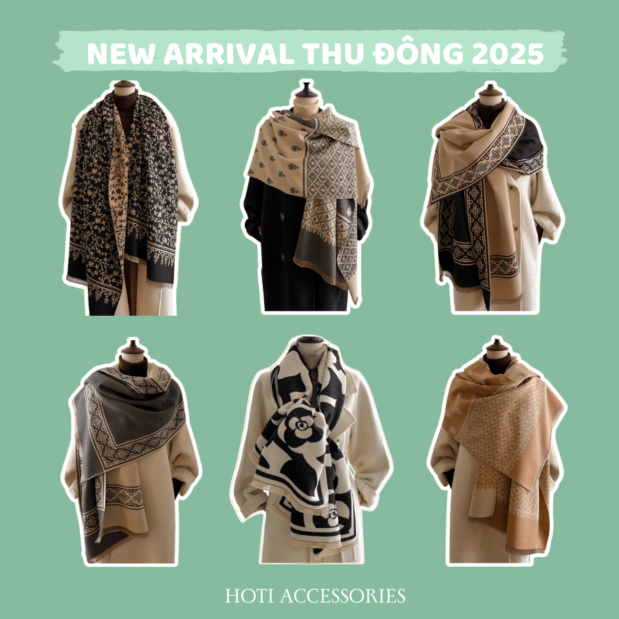 Khăn Dạ Len Unisex, Khăn Quàng Len Nam Nữ Cao Cấp Họa Tiết Thổ Cẩm Thời Trang Thu Đông Ấm Áp Nhiều Mẫu - HOTI - LN108