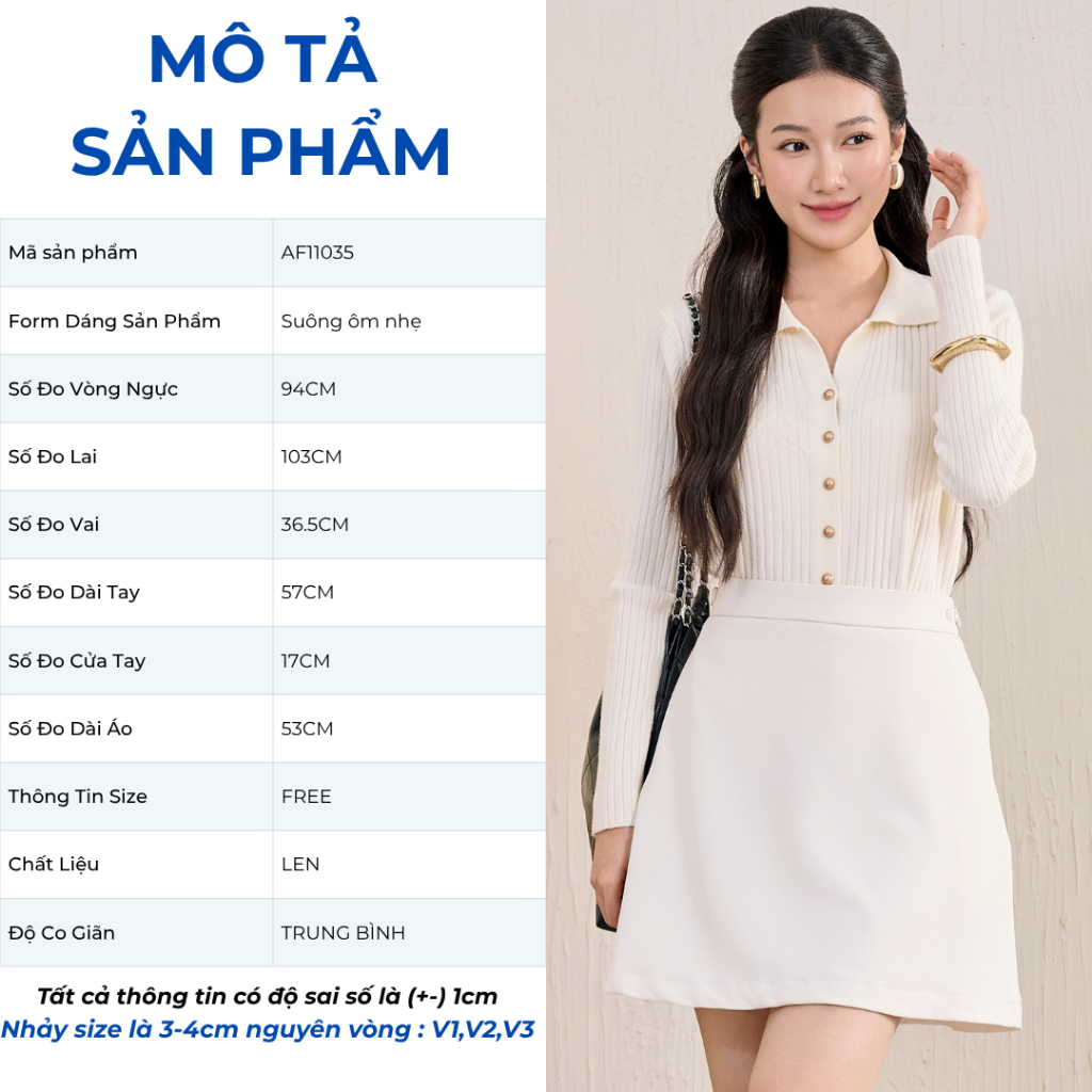 Áo len cardigan nữ GUMAC form suông có dộ ôm nhẹ nút kiểu  AF11035