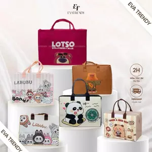 Túi Xách Du Lịch, Túi Đựng Đồ Đa Năng Nhiều Hoạ Tiết Dạ Nỉ , Phù Hợp Du Lịch Mẹ Bỉm Sữa Phụ Nữ Sinh