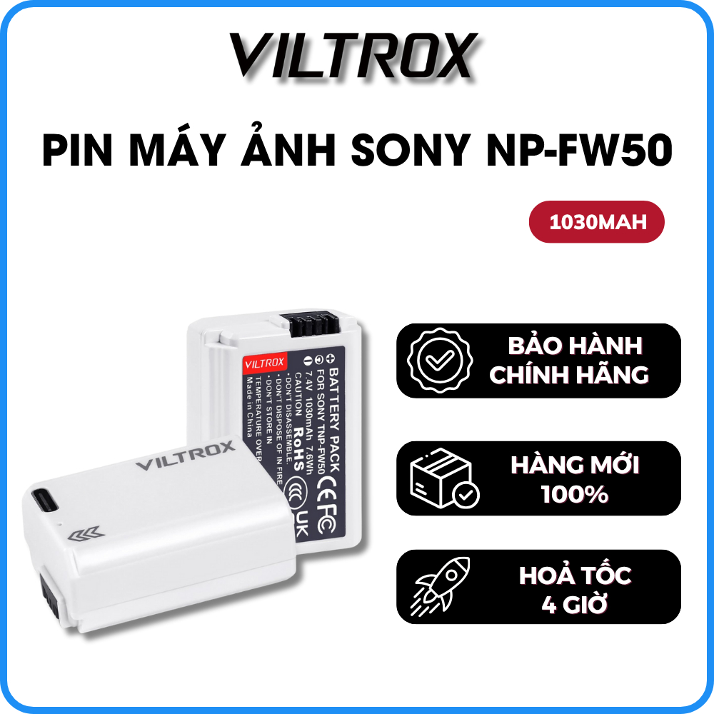 Viltrox TNP-FW50 USB-C accu (Sony NP-FW50