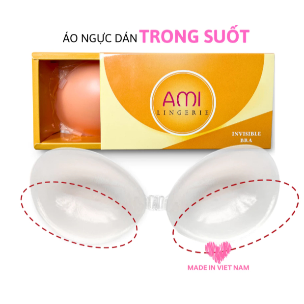 [Peinn] Áo Dán Silicon Trong Suốt Giúp Nâng Ngực Tạo Khe Tái Sử Dụng Nhiều Lần Có Kèm Dây Trong  463