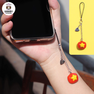 (Đồ Handmade) Dây treo điện thoại HÌNH LÁ CỜ VIỆT NAM - Thép không gỉ