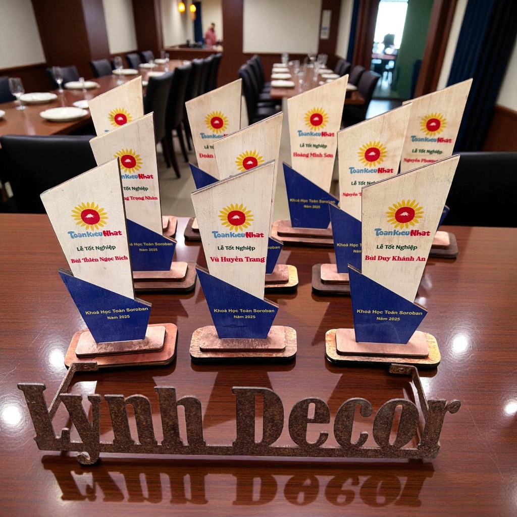 Cúp Gỗ In Theo Yêu Cầu - Cúp Vinh Danh - Cúp Lưu Niệm - Quà Lưu Niệm Doanh Nghiệp| Miễn Phí Thiết Kế