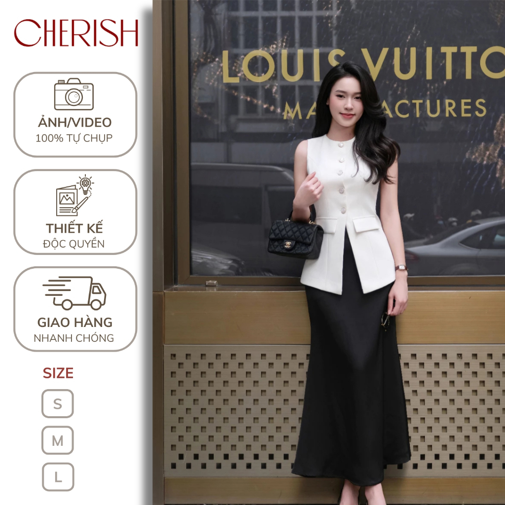 CHERISH - chân váy lụa SERENA dáng đuôi cá, cạp khóa, sang trọng, thanh lịch