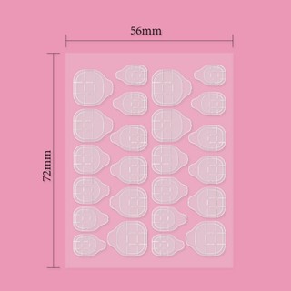 Miếng keo dán móng giả bằng silicon trong suốt, loại 24 miếng dán