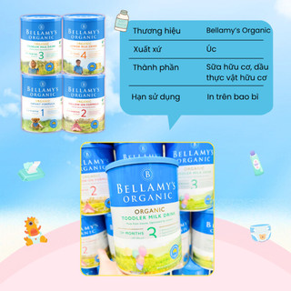Sữa Bột Công Thức Bellamy’s Organic Đạm A1 Số 1 2 3 4 Phát Triển Trí Não Xương Tăng Miễn Dịch 900g