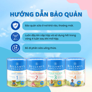Sữa Bột Công Thức Bellamy’s Organic Đạm A1 Số 1 2 3 4 Phát Triển Trí Não Xương Tăng Miễn Dịch 900g