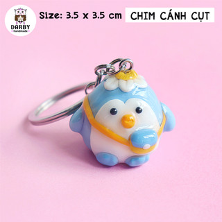 (Đồ Handmade) Móc khóa CHIM CÁNH CỤT - Thép không gỉ