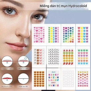 Bộ miếng dán mụn Hydrocolloid màu sắc ngôi sao, động vật, hoa quả, tình yêu cánh hoa