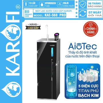 [CHÍNH HÃNG 100%] Máy lọc nước Hydro-ion kiềm Karofi KAE-S68 PRO - Máy lọc nước điện giải Hydro-ion kiềm 13 lõi cao cấp