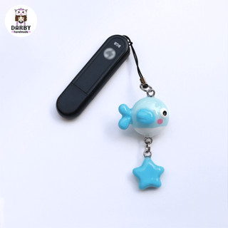 (Đồ Handmade) Dây treo điện thoại CÁ NÓC TRÒN VO - Thép không gỉ