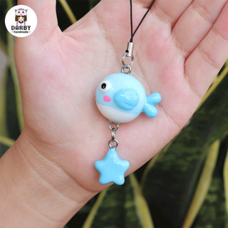 (Đồ Handmade) Dây treo điện thoại CÁ NÓC TRÒN VO - Thép không gỉ