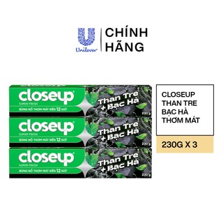 Combo 3 Kem Đánh Răng Closeup Trắng Răng Thơm Mát thành phần Thiên Nhiên 230G