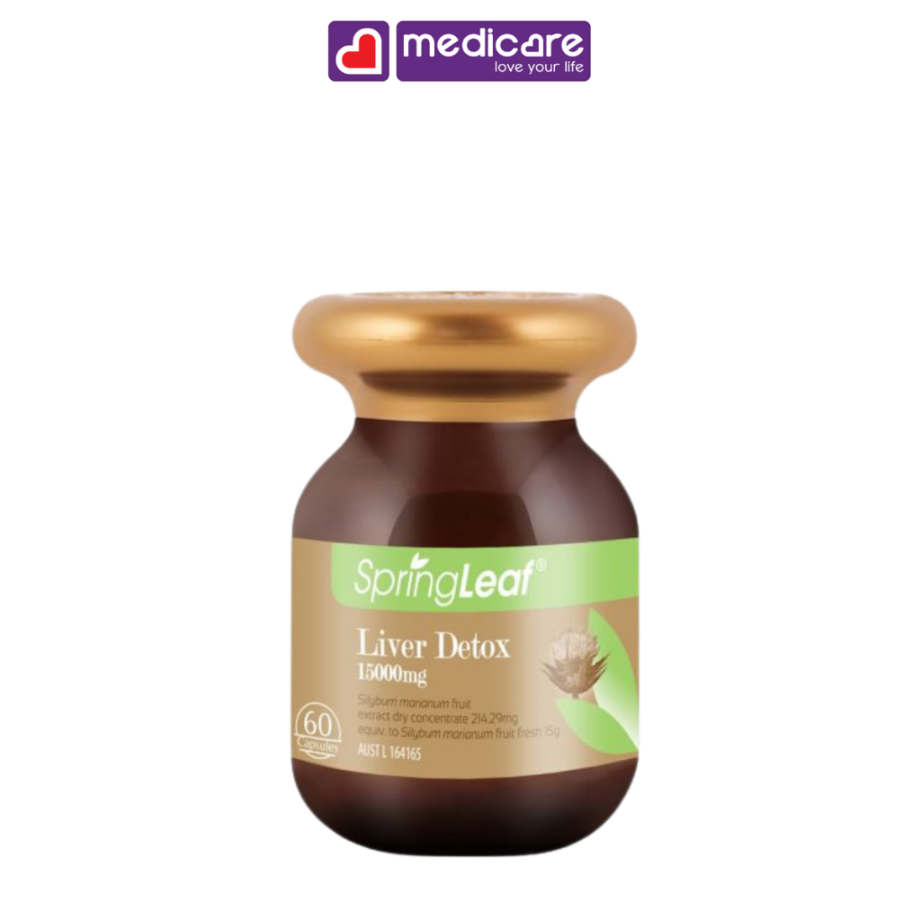 Viên uống SPRINGLEAF Liver Detox 1500mg hỗ trợ giải độc gan hộp 60 viên và 120 viên
