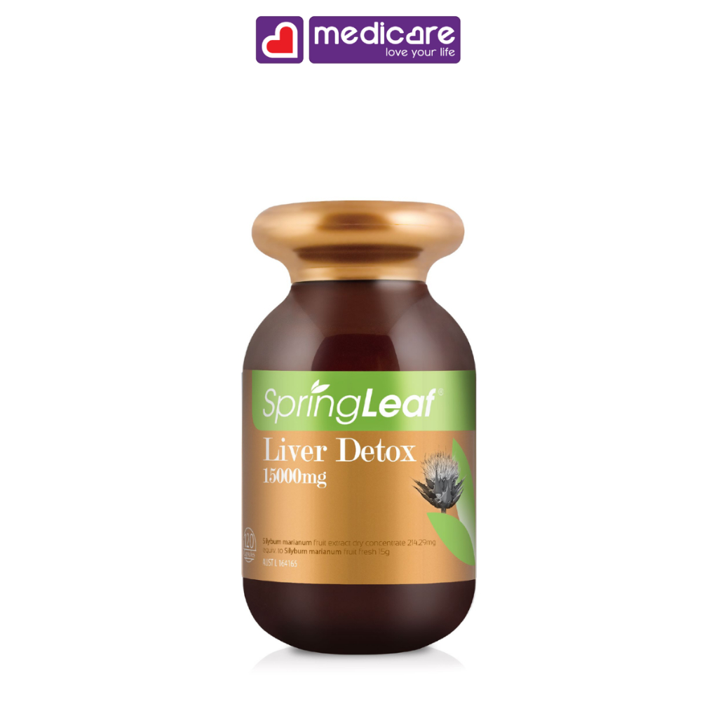 Viên uống SPRINGLEAF Liver Detox 1500mg hỗ trợ giải độc gan hộp 60 viên và 120 viên