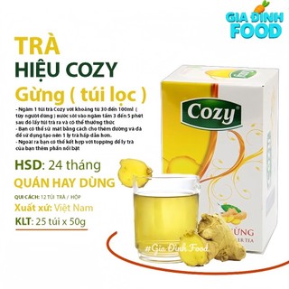 Trà Gừng Cozy Túi Lọc Hot Ginger Hương Vị Cay Ngọt Hỗ Trợ Làm Ấm Cơ Thể (20 gói x 2g)