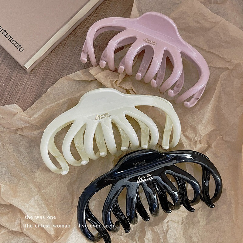 Kẹp Tóc Bạch Tuộc Acrylic Có Chữ Xinh Xắn Dễ Thương Phụ Kiện Tóc Empoli