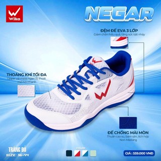 Giày Pickleball Wika Negar , Cầu Lông,Upper kết hợp chất liệu vải mesh siêu Nhẹ, thoáng khí tối đa.
