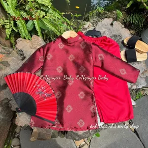 Bộ áo Dài Cát Tường, màu đỏ mận xinh xắn - Diện đẹp đón tết, bình an và may mắn
