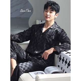 Pijama nam lụa cao cấp mặc nhà màu đen - Sincethen