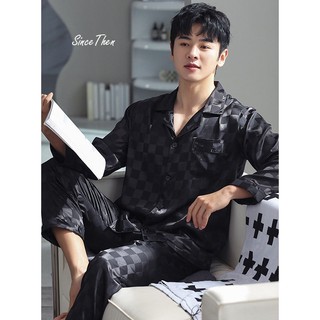 Pijama nam lụa cao cấp mặc nhà màu đen - Sincethen