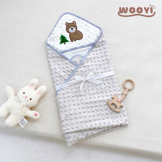 KEMBABY - CHĂN Ủ NHUNG WOOYI THÊU HÌNH CUTE