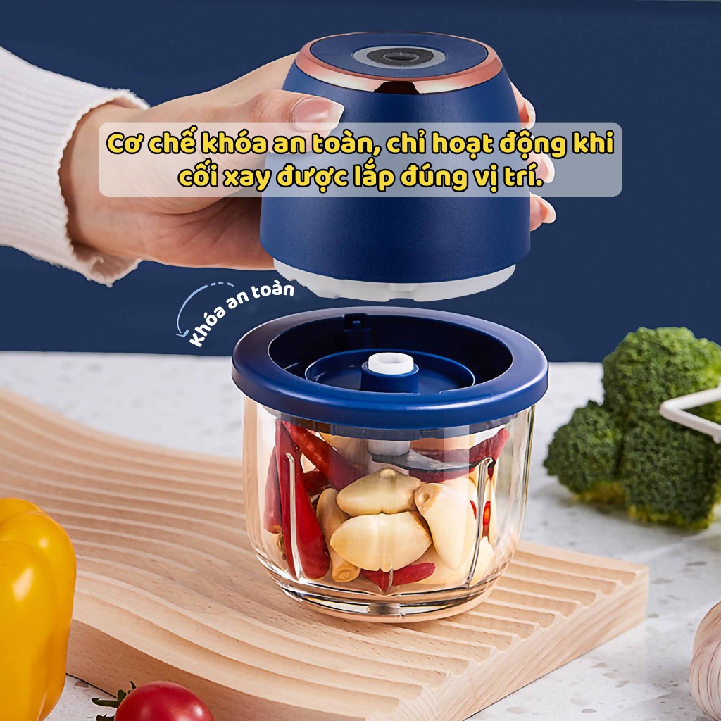 Máy xay tỏi và tiêu cầm tay điện mini - Máy xay tỏi và tiêu tiện lợi, Máy xay nhà bếp