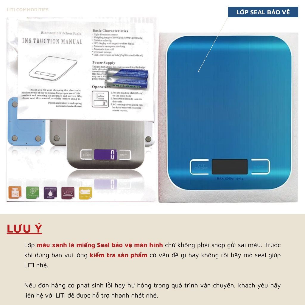 Cân điện tử nhà bếp mini 5kg/0.1g cân thực phẩm