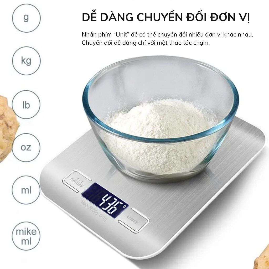 Cân điện tử nhà bếp mini 5kg/0.1g cân thực phẩm