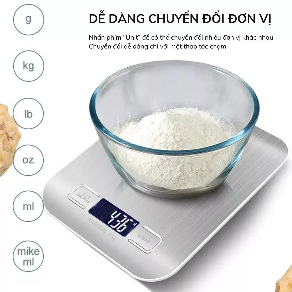 Cân điện tử nhà bếp mini 5kg/0.1g