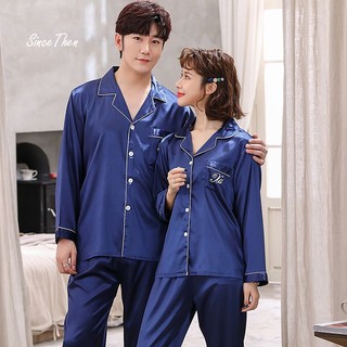 Pijama đôi nam nữ dài tay lụa cao cấp, đồ ngủ đôi nam nữ mặc nhà - Since Then