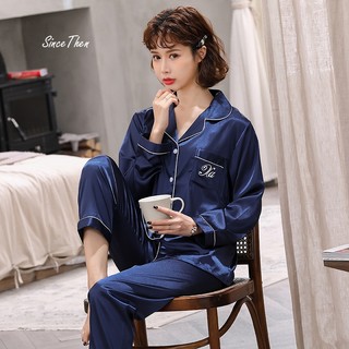 Pijama đôi nam nữ dài tay lụa cao cấp, đồ ngủ đôi nam nữ mặc nhà - Since Then