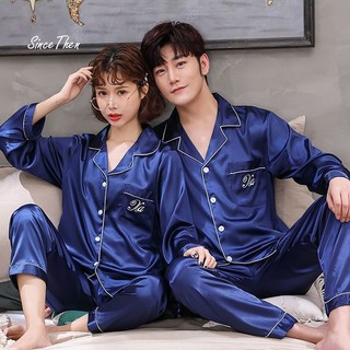 Pijama đôi nam nữ dài tay lụa cao cấp, đồ ngủ đôi nam nữ mặc nhà - Since Then