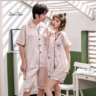 Đồ ngủ đôi ngắn vải lụa thoáng mát cho cặp đôi, Pijama đôi quà cưới ý nghĩa, Hàng có sẵn - Since Then