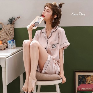 Đồ ngủ đôi ngắn vải lụa thoáng mát cho cặp đôi, Pijama đôi quà cưới ý nghĩa, Hàng có sẵn - Since Then