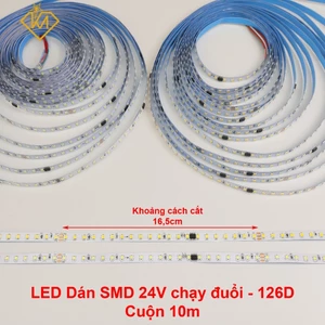 Cuộn 10m-Led dây dán 24Vchạy đuổi điều khiểnremote,chip2811,màu trắng6000K,trung tính4000K,vàng3000K
