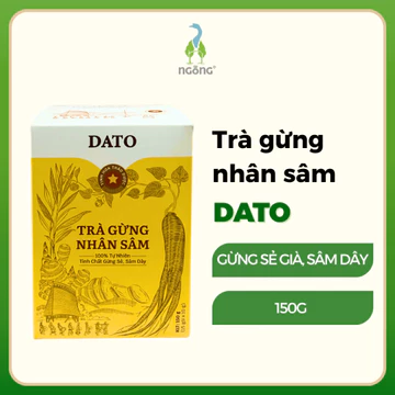 Trà gừng nhân sâm dây Kon Tum Dato cay nồng ấm tinh chất gừng sẻ và sâm dây Ngọc Linh 150g