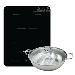 Bếp từ đơn Nagakawa NAG0704 / NAG0714, tặng kèm nồi lẩu inox cao cấp, bảo hành 12 tháng