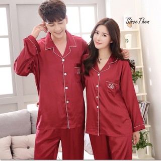 Đồ ngủ đôi tphcm, đồ ngủ đôi lụa dài tay tân hôn màu đỏ, quà cưới ý nghĩa - Since Then