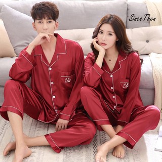 Đồ ngủ đôi tphcm, đồ ngủ đôi lụa dài tay tân hôn màu đỏ, quà cưới ý nghĩa - Since Then