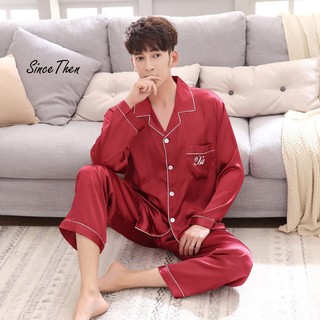 Đồ ngủ đôi tphcm, đồ ngủ đôi lụa dài tay tân hôn màu đỏ, quà cưới ý nghĩa - Since Then