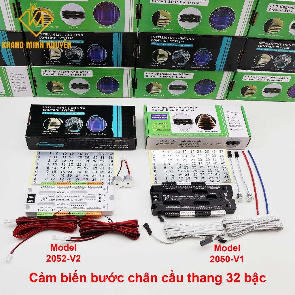 Cảm biến bước chân tự động sáng đèn cầu thang 12V-24V dùng cho 32 bậc,cảm biến cầu thang thông minh