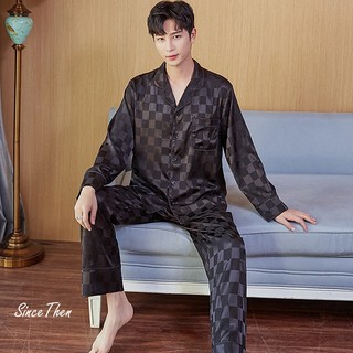 Đồ ngủ lụa cho nam mặc nhà màu đen - Sincethen