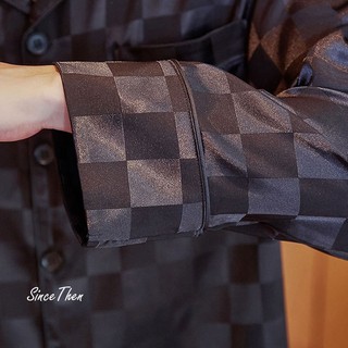 Đồ ngủ lụa cho nam mặc nhà màu đen - Sincethen