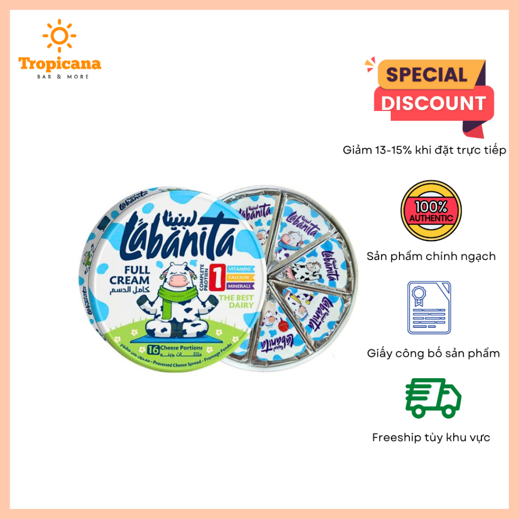HỎA TỐC Thùng 24 hộp Phô Mai Labanita Ai Cập (16 Miếng/ Hộp 240g) - Bảo quản lạnh để dùng được lâu