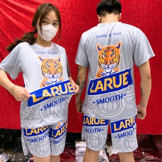Bộ LARUE BẠC 3D Sét Đồ thể thao Form Rộng nam nữ chất vải thun lạnh co giãn mặc thoải mái Kl2