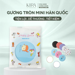 Gương tròn mini phong cách Hàn Quốc – thiết kế hoạt hình dễ thương, nhỏ gọn và tiện lợi.