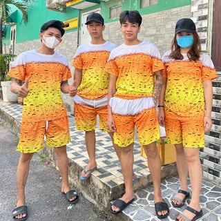 Bộ thể thao Unisex ⚡️ VẢI MÁT ⚡️ SÉT ĐỒ MẶC Nhà Nam Nữ họa tiết BỌT BIA phong cách thể thao KL2